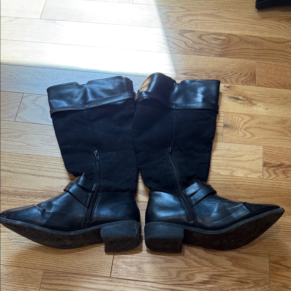 Rampage Black and Brown Heeled Boots